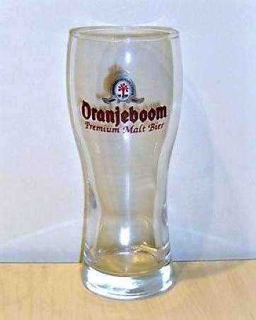 beer glass from the Oranjeboom brewery in Netherlands with the inscription 'Oranjeboom Premium Malt Bier'