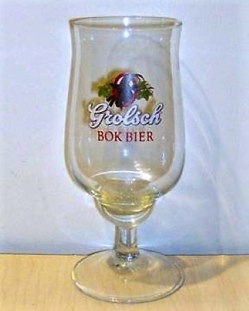 beer glass from the Grolsch brewery in Netherlands with the inscription 'Grolsch Bok Bier'