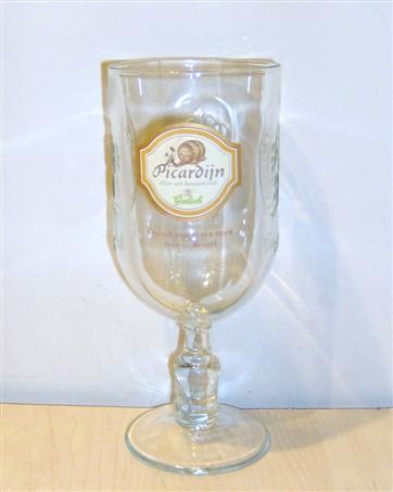 beer glass from the Grolsch brewery in Netherlands with the inscription 'Picardijn Bier Uit Houten Vat Grolsch Grolsch Gaat Al Een Eeuw Door Ut Beugel'
