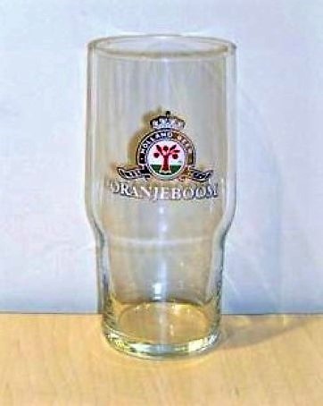 beer glass from the Oranjeboom brewery in Netherlands with the inscription 'Holland Beer Est 1671 Oranjeboom'