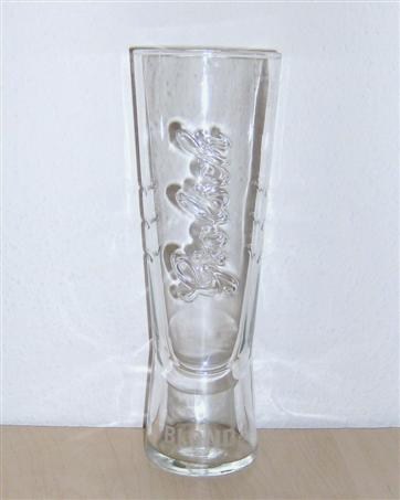 beer glass from the Grolsch brewery in Netherlands with the inscription 'Grolsch Blond 4%'