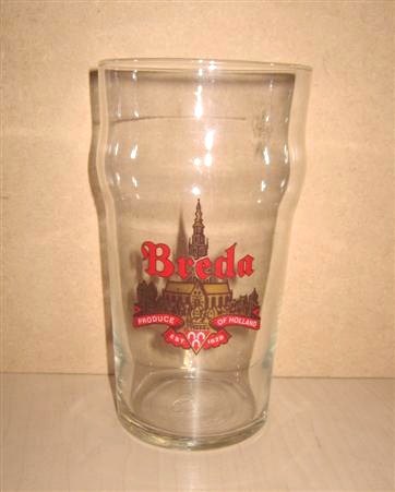 beer glass from the Oranjeboom brewery in Netherlands with the inscription 'Breda Produce Of Holland EST 1628'