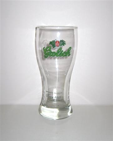 beer glass from the Grolsch brewery in Netherlands with the inscription 'Grolsch Brewed Slowly Since 1645'