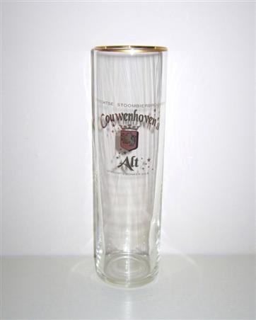 beer glass from the Utrechtse Stoombier  brewery in Netherlands with the inscription 'Utrechtse Stoombier Brouweri Couwenhoven's Alt'