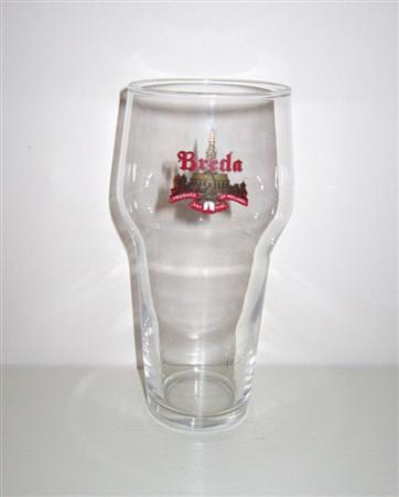 beer glass from the Oranjeboom brewery in Netherlands with the inscription 'Breda Produce Of Holland'