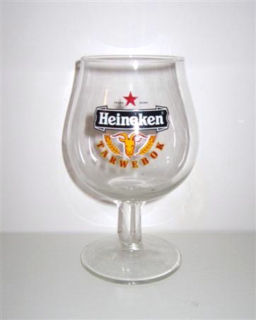 beer glass from the Heineken brewery in Netherlands with the inscription 'Heineken Tarwebok'