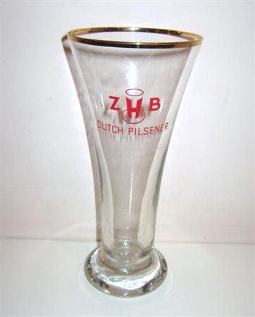 beer glass from the Zuid brewery in Netherlands with the inscription 'Z H B Dutch Pilsener'