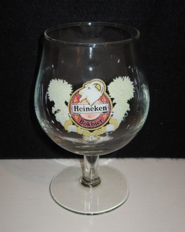 beer glass from the Heineken brewery in Netherlands with the inscription 'Heineken Bokbier'