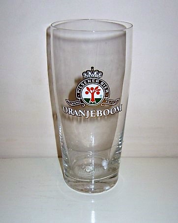 beer glass from the Oranjeboom brewery in Netherlands with the inscription 'Oranjeboom Pilsner Beer, Anno 1671'