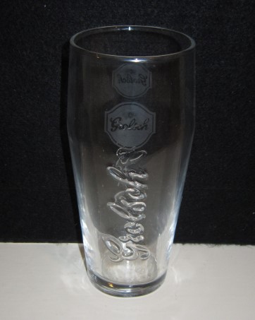 beer glass from the Grolsch brewery in Netherlands with the inscription 'Grolsch, Grolsch,'