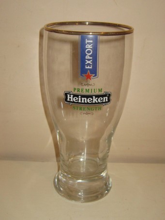 beer glass from the Heineken brewery in Netherlands with the inscription 'Heineken Premium Strengh Export'