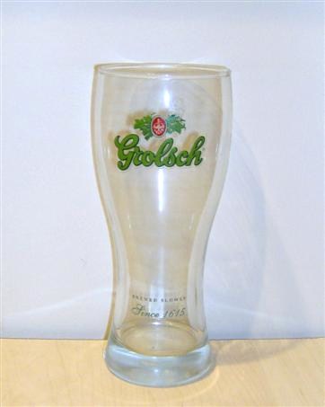 beer glass from the Grolsch brewery in Netherlands with the inscription 'Grolsch Brewed Slowly Since 1615'