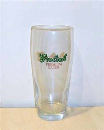 beer glass from the Grolsch brewery in Netherlands with the inscription 'Grolsch Premium Larger'