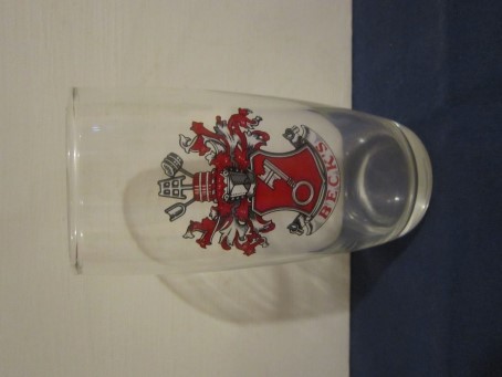 beer glass from the Beck & Co. brewery in Germany with the inscription 'Beck's Product Of Germany'