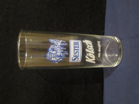 beer glass from the Sester brewery in Germany with the inscription 'Sester Kolsch Rein Obergarig'