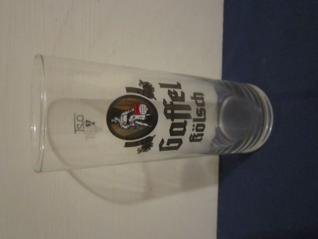 beer glass from the Gaffel brewery in Germany with the inscription 'Gaffel Kolsch'